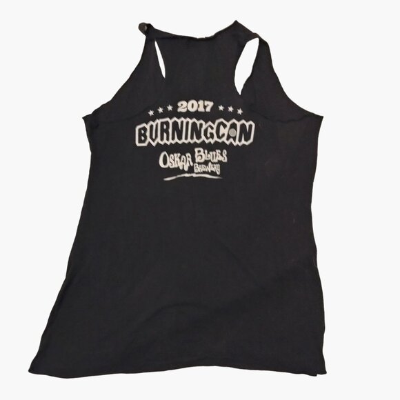 Burning Can Racerback Tank Top  Beerfest 2017 Oskar Blues Brewery M Black - Picture 3 of 6